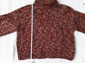 Sweter wełniany ręcznie robiony handmade gruby