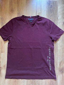 T-Shirt Koszulka Tommy Hilfiger MW0MW20948 Bordo L