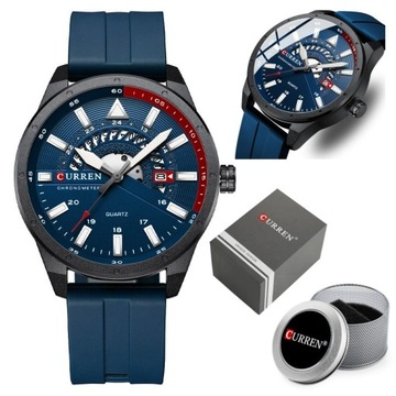 Zegarek męski Curren niebieski pasek silikonowy