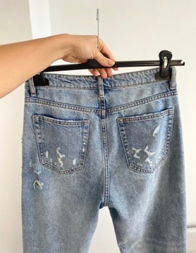 Tally weijl jeansy mom spodnie jeansowe przecierane z dziurami S