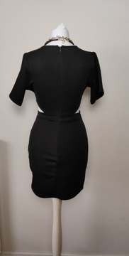 Czarna mini sukienka z wycięciami Missguided S/36
