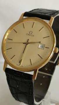 Omega złota 14K (karat), zegarek męski, SUPER