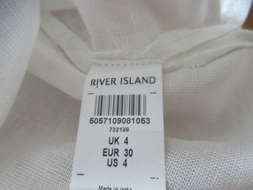 River Island bluzka biała nowa 32 34 len