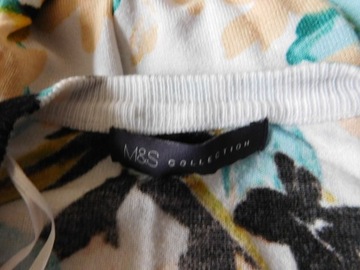 Marks & Spencer sweter kardigan biały kwiaty 40 42