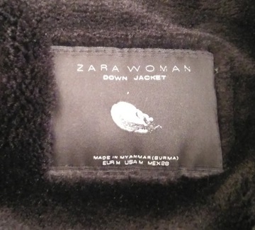 Czarna damska kurtka puchowa Zara 38 M