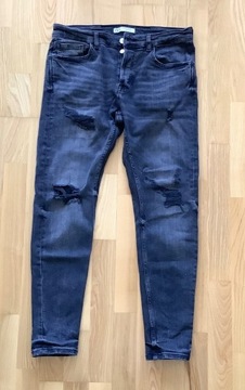 Zara jeansy spodnie męskie skinny przetarcia 44