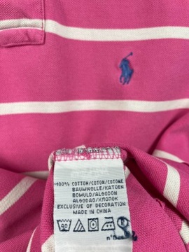 Koszulka Polo w paski Polo Ralph Lauren S różowa