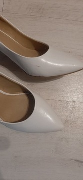 Białe szpilki 7 cm buty na obcasie r. 39 25cm ślub wesele sesje zdjęciowe 