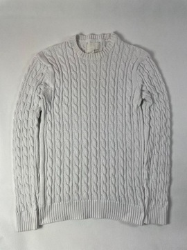 Biały sweter warkocz Lager157 S