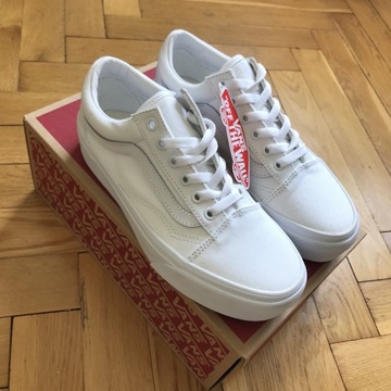 Vans old skool platform białe