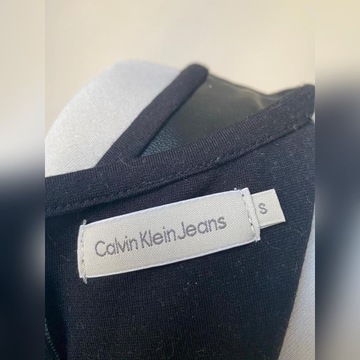 sukienka Calvin Klein rozm S czarna ekoskóra