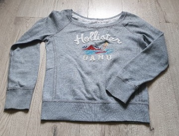 Bluza r. L Hollister szara dekolt w łódkę 