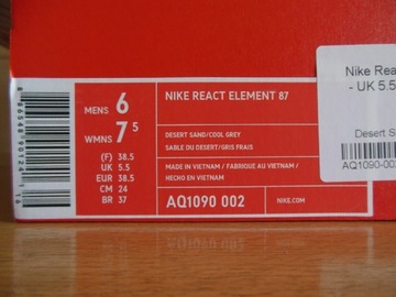 38,5 Buty Nike React Element 87 Desert Sand