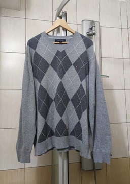Sweter sweterek klasyczny Tommy Hilfiger denim XL