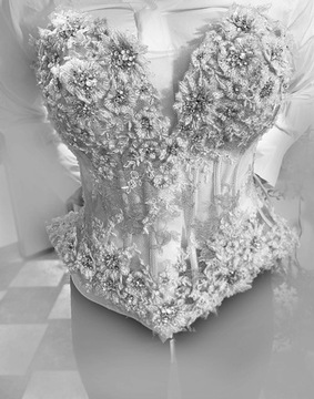Suknia ślubna écru w stylu włoskim