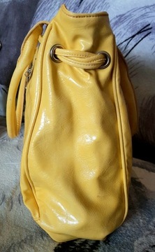 żółta torebka  z lusterkami duża pakowna