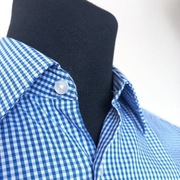 niebieska w kratkę męska koszula Hugo Boss slim fit