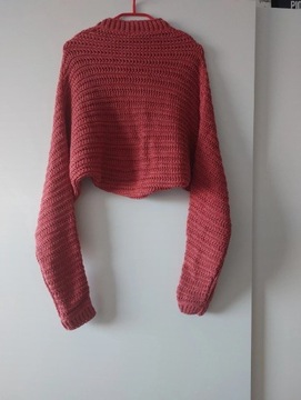 sweter, narzutka z długim rękawem, Bershka