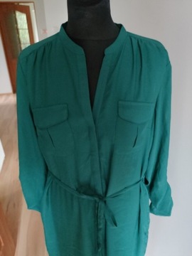 H&M 42 XL sukienka szmizjerka zwiewna zieleń lato