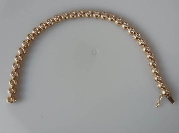 złota bransoletka diamentami 19 cm brylantami 585