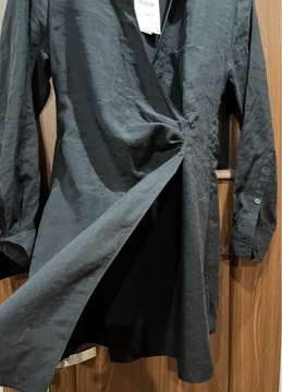 Krótka czarna koszulowa sukienka roz 38/M Zara
