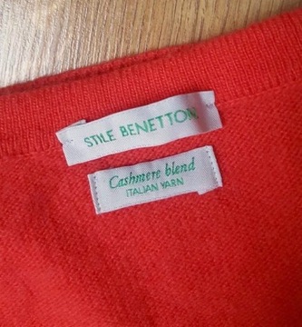 BENETTON__Sweter męski V-Neck __L (Cashmere Blend)