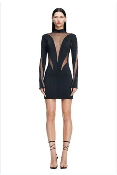 H&M x mugler nowa sukienka mini z siateczką