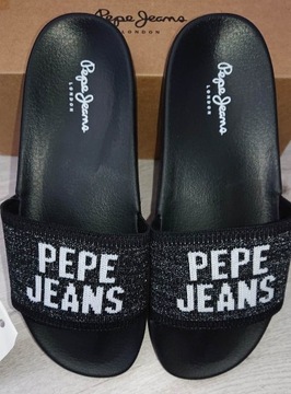 Klapki PEPE JEANS Black Slider Knit  r. 40