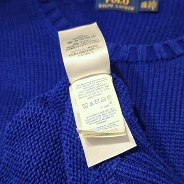 Sweter bawełniany Polo Ralph Lauren niebieski 2XL