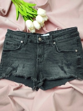 Zara krótkie czarne spodenki jeans Rozmiar S / 36