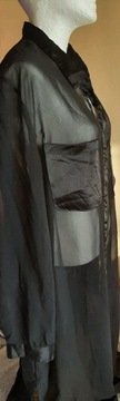 czarna bluzka koszulowa tunika, r. 56, nowa