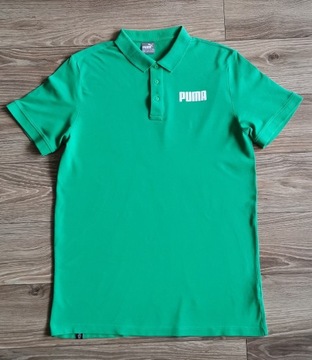 ZIELONA ORYGINALNA KOSZULKA POLO PUMA MĘSKA 3 guziki BAWEŁNA ELASTAN M