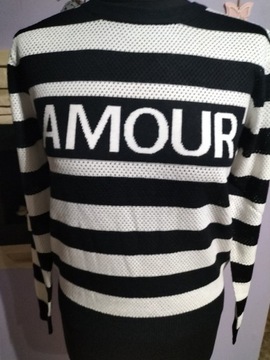 Sweter ażurowy, pasy Amour M.B.21
