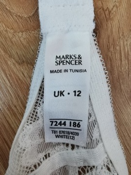 Pas do pończoch koronkowy Marks & Spencer biały