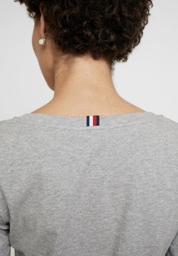 TOMMY HILFIGER  ESSENTIAL SZARY T-SHIRT BLUZKA - L