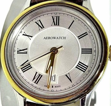 Męski Aerowatch Slim Swiss 50M Saphire Gold 41 mm