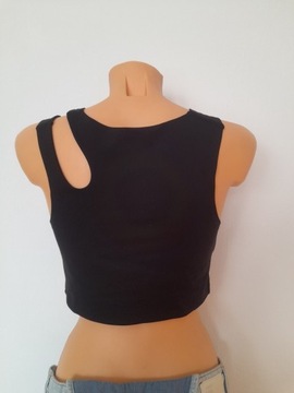 Czarny crop top H&M r. L