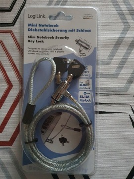 Niemiecka długa linka LogiLink slim key lock 1,8m