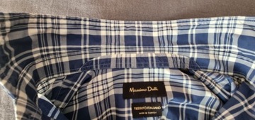 Niebiesko-biała koszula w kratę Massimo Dutti M