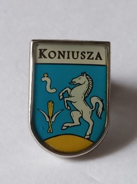 Herb gmina Koniusza przypinka pin odznaka wpinka