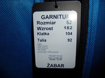 Garnitur ciemny granat rozmiar 52 wzrost 182