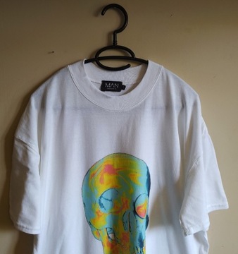 Koszulka Bawełna boohooMAN Oversize Print Skull Limited Edition