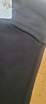 Legginsy prążkowane damskie czarne S/M