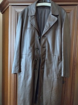 ECCO męski płaszcz vintage skóra  naturalna XL 50