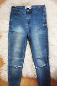 S 36 New Look spodnie jeansowe rurki wysoki stan 