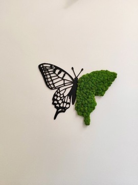 Motyl z mchu. Mech. Dekoracja na ścianę. 30x43