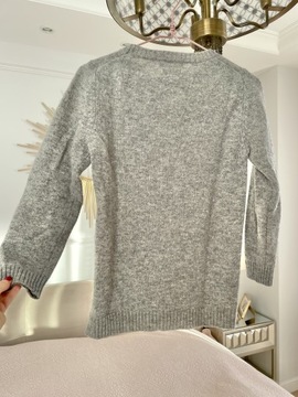 ZARA szary wełniany sweter wełna 100% sweterek S