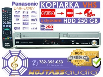 Kopiarka VHS na DVD HDD 250GB Panasonic Nagrywarka