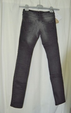 bershka jeans xs szare slim rurki skinny dopasowan