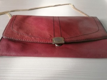 Vintage torebka do ręki złoty łańcuch kopertówka 